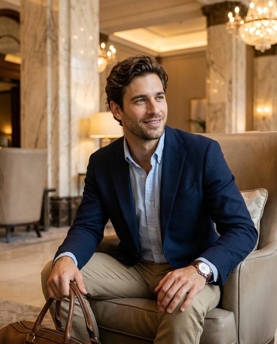 David AI generated Luxury hotel headshot