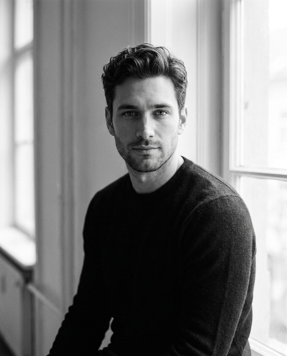 David AI generated Monochrome headshot