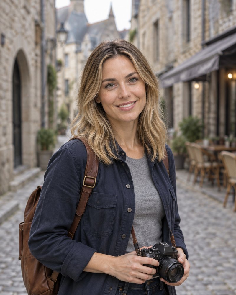 Amy AI generated Travel lifestyle headshot